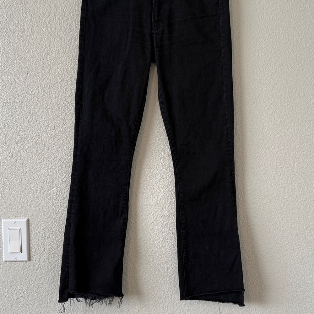 Mother Women’s Black Insider Crop Step Fray Not Guilty Distressed hem 26 - Picture 5 of 15